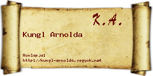 Kungl Arnolda névjegykártya